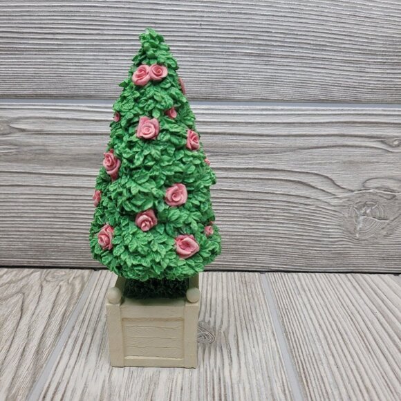 Dept 56 Spring Easter Topiary Flowering Tree Pink Roses Snowbunnies Fairy Gard 1 - Picture 2 of 7